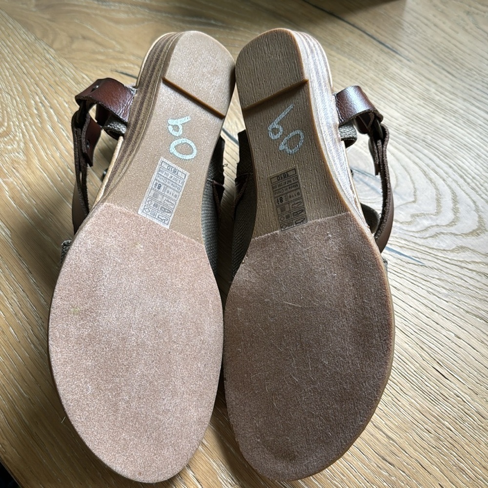 Blowfish Malibu Sandal Womens 8 1/2 canvas/Leather zip up Bohemian Beach casual - Picture 6 of 9
